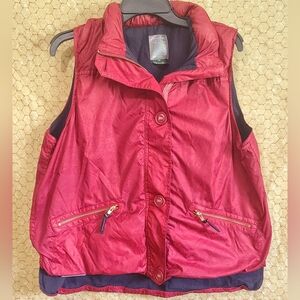 Ralph Lauren Womens 1X Solid Nylon Vest Red Jacket FLAWED